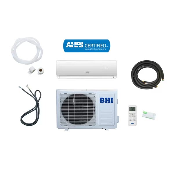 BHI Ductless Mini Split AC W/ Outdoor Heat Belt, 12,000 BTU, 20 SEER, 115V, White, Aux Usa, Mfr#: BHI-12K115V-US-A